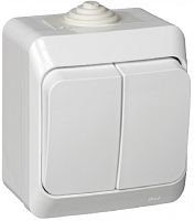 Выключатель накладной Systeme Electric Этюд 2-кл. IP44 белый картинка